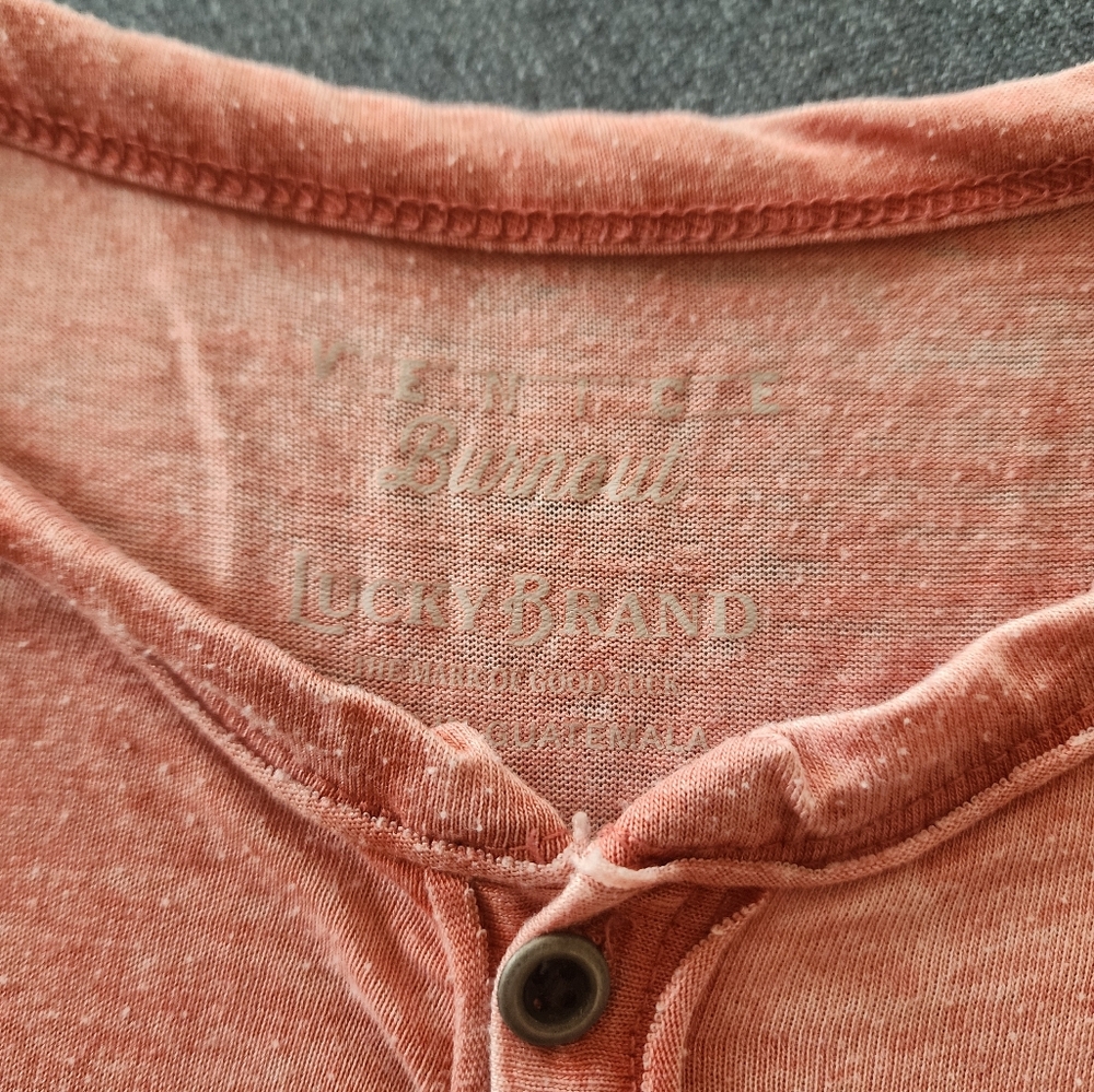 Lucky Brand Men XL Shirt Burnt Red